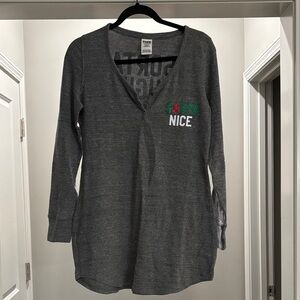 PINK Victoria's Secret Gray Sleepwear Top